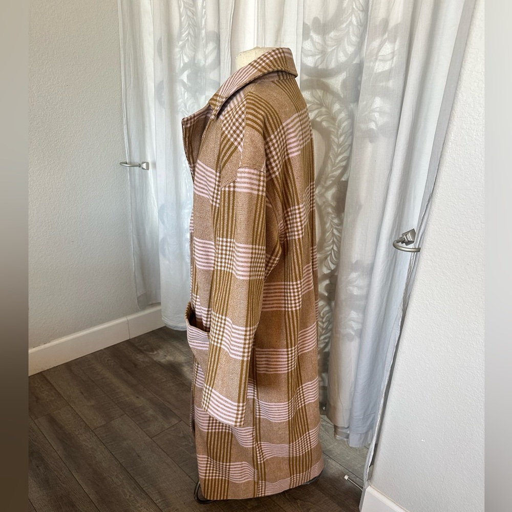 Plaid trench long overcoat A New Day XXL
pink and tan - Picture 4 of 7